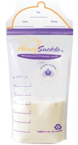 image of a breast milk storage bag by Honeysucle