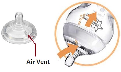 illustration of Tommee Tippee air venting mechanism