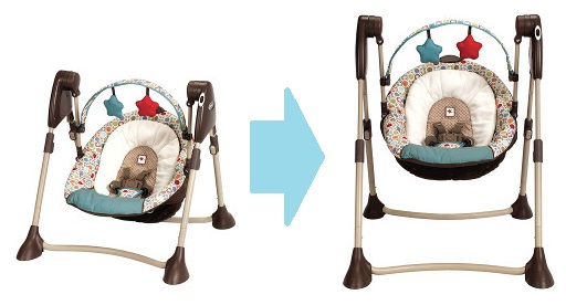 Graco 2-in-1 swing converting from travel to stationary